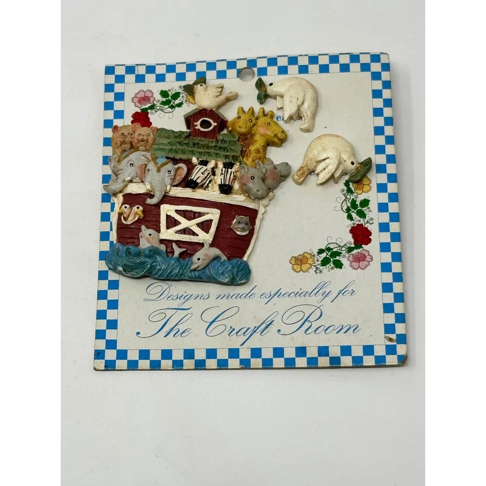 The Craft‎ Room Designs Noahs Ark Pin Brooch earrings Vintage Religious Animals